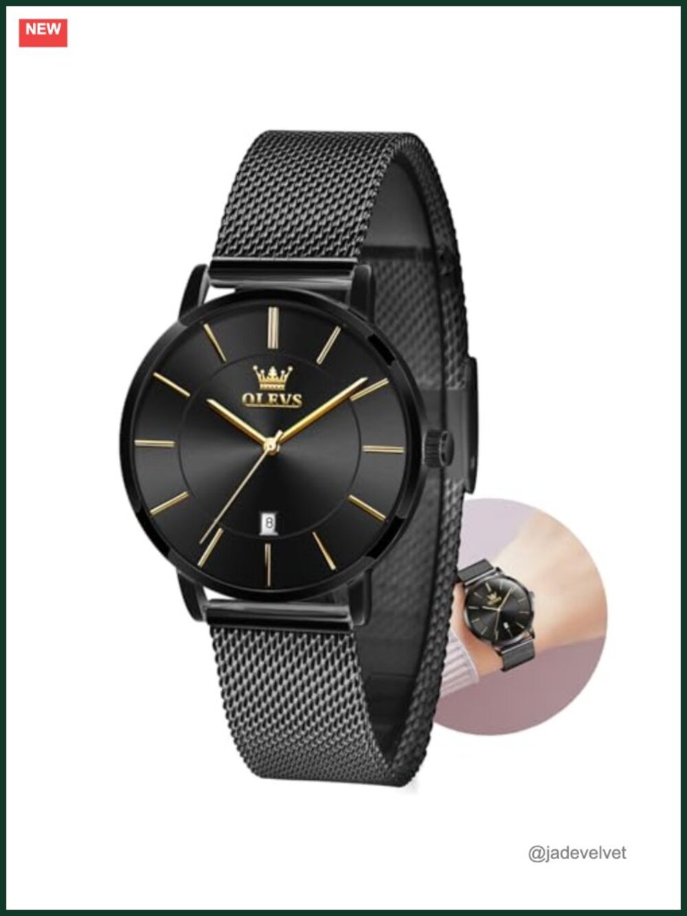Women's Quartz Dress Watch Mesh Bracelet Analog Date Waterproof
